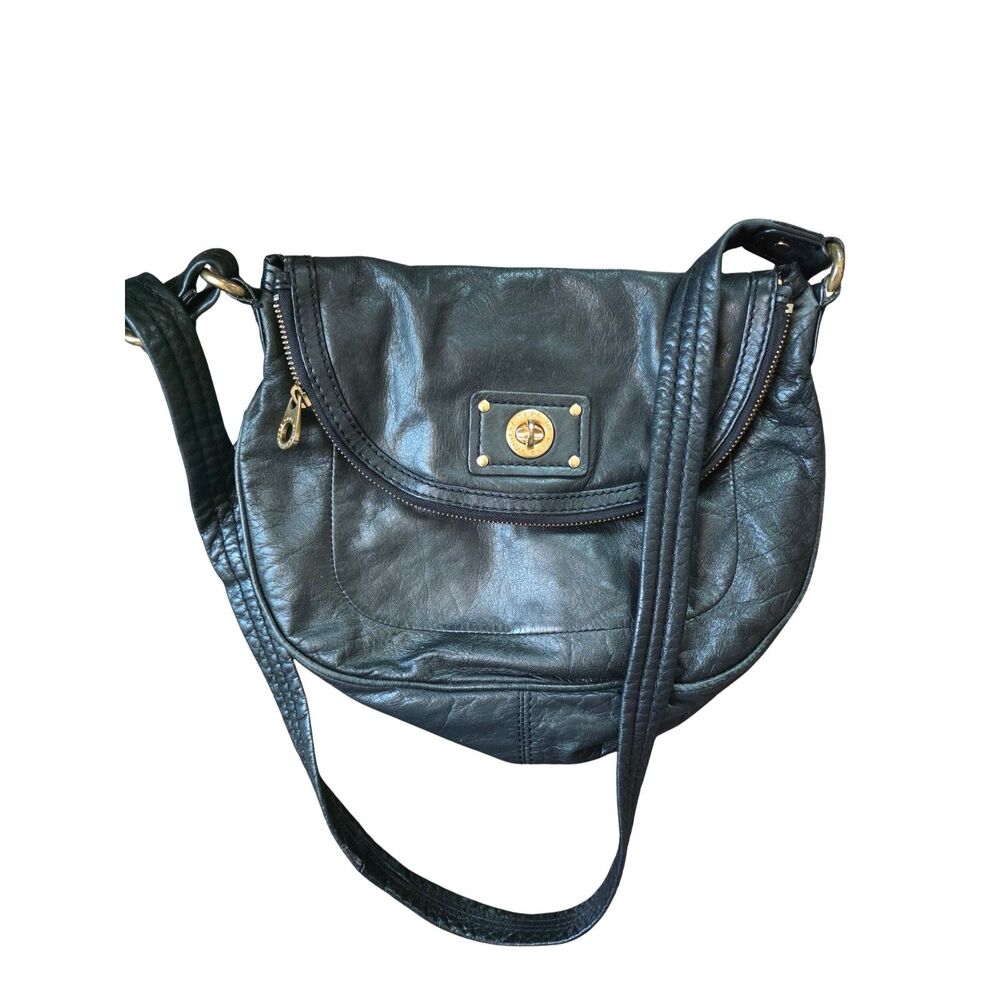 Marc by Marc Jacobs Classic Q Black Leather Crossbody Shoulder Bag Vintage Boho